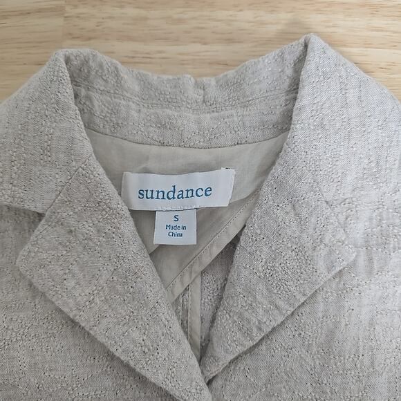 Sundance Blazer Natural Ivory Linen Cream Button Blazer Jacket Size Small Boho - Picture 3 of 10